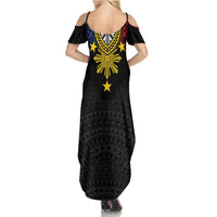 Philippines Heritage Baybayin Mix Polynesian Family Matching Summer Maxi Dress and Hawaiian Shirt LT7 - Polynesian Pride