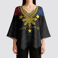 Philippines Heritage Baybayin Mix Polynesian Kimono Sleeve Blouse
