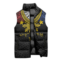 Philippines Heritage Baybayin Mix Polynesian Sleeveless Puffer Jacket