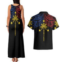 Philippines Heritage Personalized Couples Matching Tank Maxi Dress and Hawaiian Shirt Baybayin Philipinas Sun LT7 - Polynesian Pride