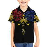 Philippines Heritage Personalized Kid Hawaiian Shirt Baybayin Philipinas Sun