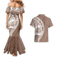 Polynesian Pride Couples Matching Mermaid Dress And Hawaiian Shirt Polynesia Tribal - Tropical Brown LT7 - Polynesian Pride