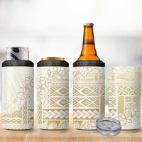 Samoa Lotu Tamaiti Mamanu Siapo 4 in 1 Can Cooler Tumbler Golden Plumeria - Polynesian Pride