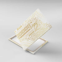 Samoa Lotu Tamaiti Mamanu Siapo Canvas Wall Art Golden Plumeria - Polynesian Pride