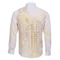 Samoa Lotu Tamaiti Mamanu Siapo Family Matching Mermaid Dress and Hawaiian Shirt Golden Plumeria - Polynesian Pride