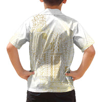 Samoa Lotu Tamaiti Mamanu Siapo Family Matching Puletasi and Hawaiian Shirt Golden Plumeria - Polynesian Pride