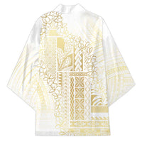 Samoa Lotu Tamaiti Mamanu Siapo Kimono Golden Plumeria - Polynesian Pride