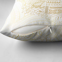 Samoa Lotu Tamaiti Mamanu Siapo Pillow Cover Golden Plumeria - Polynesian Pride