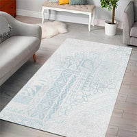 Samoa Lotu Tamaiti Mamanu Siapo Area Rug Off White Plumeria - Polynesian Pride