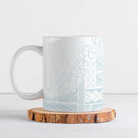 Samoa Lotu Tamaiti Mamanu Siapo Ceramic Mug Off White Plumeria - Polynesian Pride