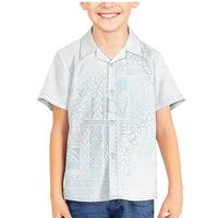 Samoa Lotu Tamaiti Mamanu Siapo Family Matching Mermaid Dress and Hawaiian Shirt Off White Plumeria - Polynesian Pride