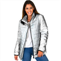 Samoa Lotu Tamaiti Mamanu Siapo Padded Jacket Off White Plumeria LT7 Women Baby Blue - Polynesian Pride