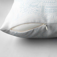 Samoa Lotu Tamaiti Mamanu Siapo Pillow Cover Off White Plumeria - Polynesian Pride