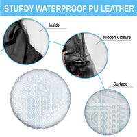 Samoa Lotu Tamaiti Mamanu Siapo Spare Tire Cover Off White Plumeria - Polynesian Pride