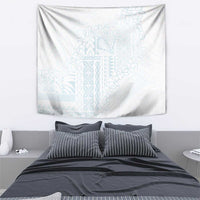 Samoa Lotu Tamaiti Mamanu Siapo Tapestry Off White Plumeria - Polynesian Pride
