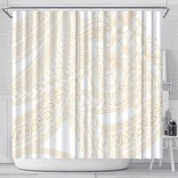 Samoa Lotu Tamaiti Ivory Shower Curtain Teuila Tatau - Polynesian Pride