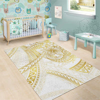 Samoa Lotu Tamaiti Gold Area Rug Teuila Tatau - Polynesian Pride