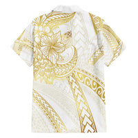 Samoa Lotu Tamaiti Gold Family Matching Summer Maxi Dress and Hawaiian Shirt Teuila Tatau - Polynesian Pride