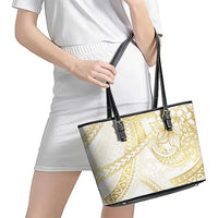 Samoa Lotu Tamaiti Gold Leather Tote Bag Teuila Tatau - Polynesian Pride