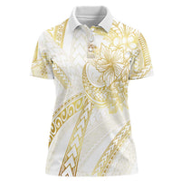 Samoa Lotu Tamaiti Gold Women Polo Shirt Teuila Tatau - Polynesian Pride
