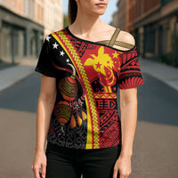 Papua New Guinea Independence Personalised Cross Shoulder Shirt PNG Bagi and Lime Pot LT7 - Polynesian Pride