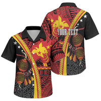 Papua New Guinea Independence Personalised Family Matching Short Sleeve Bodycon Dress and Hawaiian Shirt PNG Bagi and Lime Pot LT7 Son's Shirt Black - Polynesian Pride