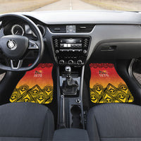 Papua New Guinea 1975 To The Future Car Mats Sepik Masks LT7 Set 2pcs - Front Red - Polynesian Pride