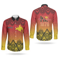 Papua New Guinea 1975 To The Future Personalised Couples Matching Summer Maxi Dress and Long Sleeve Button Shirt Sepik Masks LT7 - Polynesian Pride