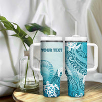 Polynesia Turtle Tumbler With Handle Watercolor Abstract Style
