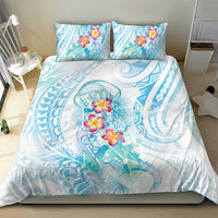 Sea Blue Polynesian Jellyfish Bedding Set Watercolor Glows - Polynesian Pride