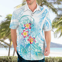 Sea Blue Polynesian Jellyfish Hawaiian Shirt Watercolor Glows - Polynesian Pride