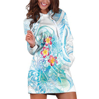 Sea Blue Polynesian Jellyfish Hoodie Dress Watercolor Glows - Polynesian Pride