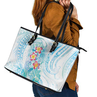 Sea Blue Polynesian Jellyfish Leather Tote Bag Watercolor Glows - Polynesian Pride