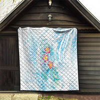 Sea Blue Polynesian Jellyfish Quilt Watercolor Glows - Polynesian Pride
