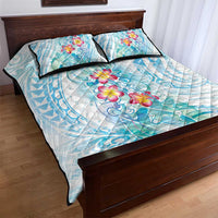 Sea Blue Polynesian Jellyfish Quilt Bed Set Watercolor Glows - Polynesian Pride