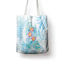Sea Blue Polynesian Jellyfish Tote Bag Watercolor Glows - Polynesian Pride