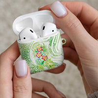 Summer Green Polynesian Jellyfish AirPods Case Watercolor Glows - Polynesian Pride