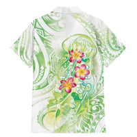 Summer Green Polynesian Jellyfish Family Matching Mermaid Dress and Hawaiian Shirt Watercolor Glows - Polynesian Pride