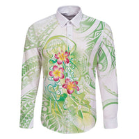 Summer Green Polynesian Jellyfish Family Matching Summer Maxi Dress and Hawaiian Shirt Watercolor Glows - Polynesian Pride