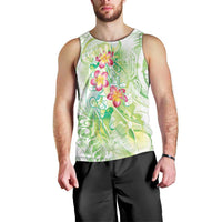 Summer Green Polynesian Jellyfish Men Tank Top Watercolor Glows - Polynesian Pride