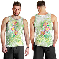 Summer Green Polynesian Jellyfish Men Tank Top Watercolor Glows - Polynesian Pride