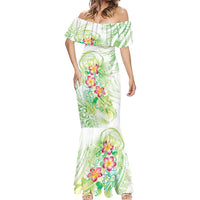 Summer Green Polynesian Jellyfish Mermaid Dress Watercolor Glows - Polynesian Pride
