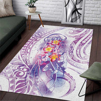 Lavender Polynesian Jellyfish Area Rug Watercolor Glows - Polynesian Pride