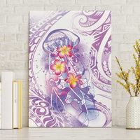 Lavender Polynesian Jellyfish Canvas Wall Art Watercolor Glows - Polynesian Pride