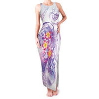 Lavender Polynesian Jellyfish Family Matching Tank Maxi Dress and Hawaiian Shirt Watercolor Glows - Polynesian Pride