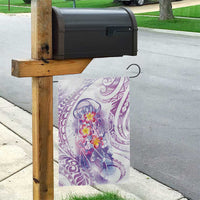 Lavender Polynesian Jellyfish Garden Flag Watercolor Glows - Polynesian Pride