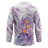 Lavender Polynesian Jellyfish Hockey Jersey Watercolor Glows - Polynesian Pride