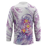 Lavender Polynesian Jellyfish Hockey Jersey Watercolor Glows - Polynesian Pride