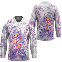 Lavender Polynesian Jellyfish Hockey Jersey Watercolor Glows - Polynesian Pride