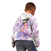 Lavender Polynesian Jellyfish Kid Hoodie Watercolor Glows - Polynesian Pride